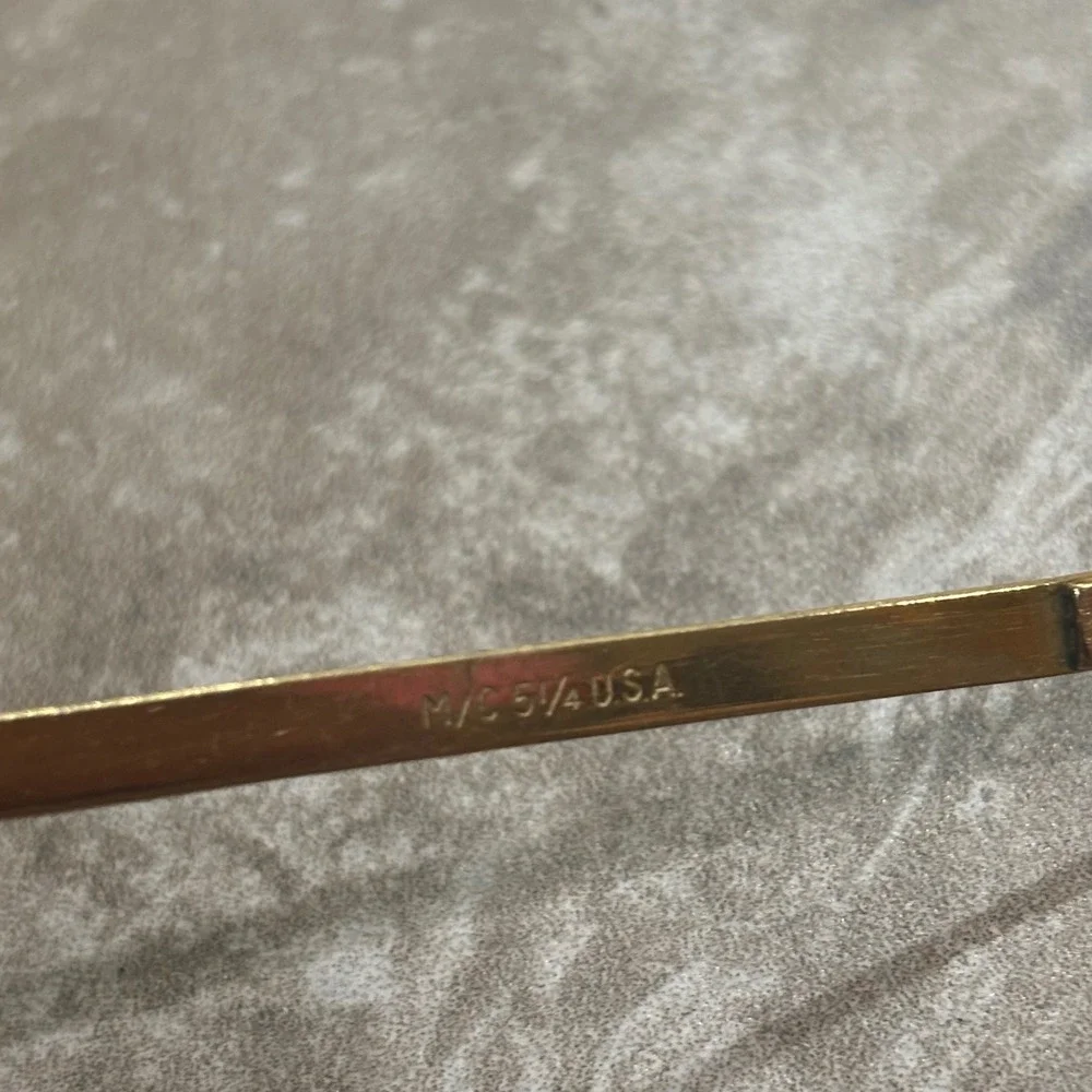 Vintage Hexagonal Gold Geometric Eyeglasses M/C 5 1/4 USA Retro Frames